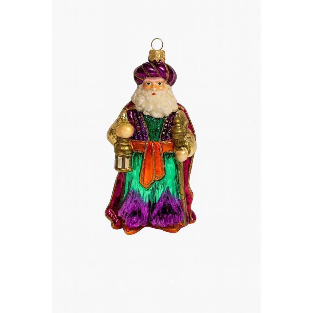 Hand. Blown Santal Christmas Ornament Christopher Radko Style Vintage Hand Paint